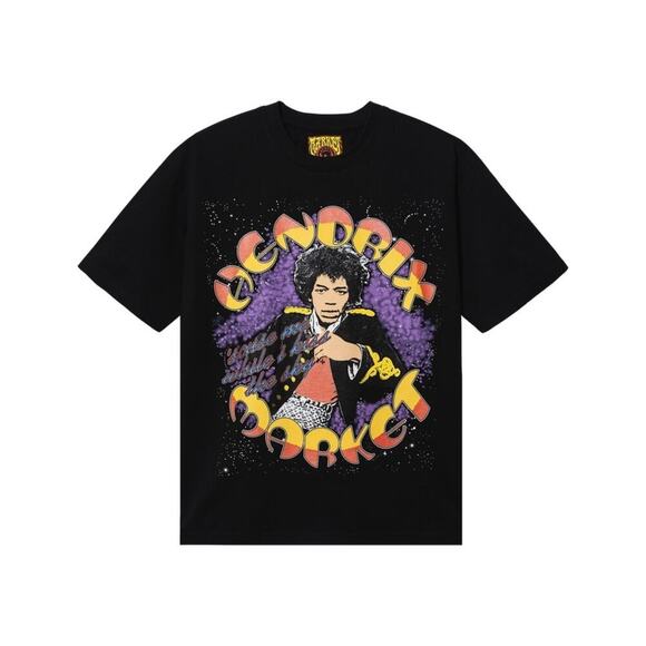 Market Jimi Hendrix Kiss The Sky Black Graphic T Shirt Small - Picture 1 of 5